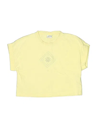 Pre-owned Zara Kids' Short Sleeve Top Yellow Crew Neck Tops