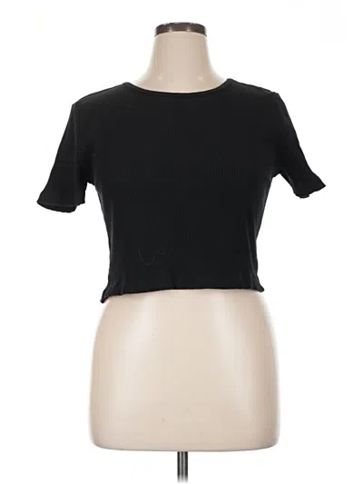 Pre-owned Zara Short Sleeve T-shirt In Black