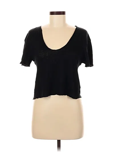 Pre-owned Zara Short Sleeve T-shirt In Black