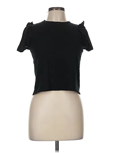 Pre-owned Zara Short Sleeve T-shirt In Black