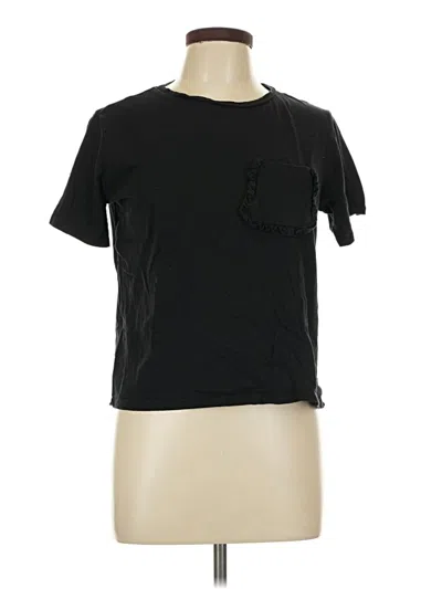 Pre-owned Zara Short Sleeve T-shirt In Black