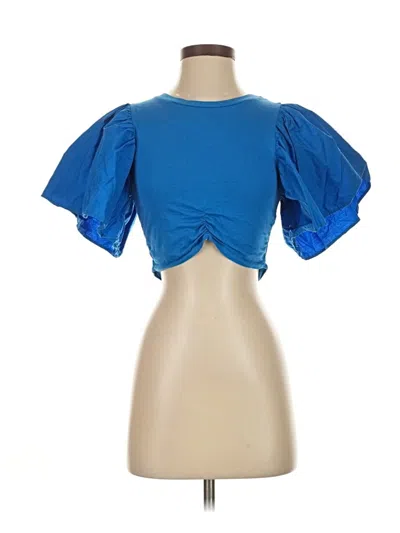 Pre-owned Zara Short Sleeve T-shirt In Blue