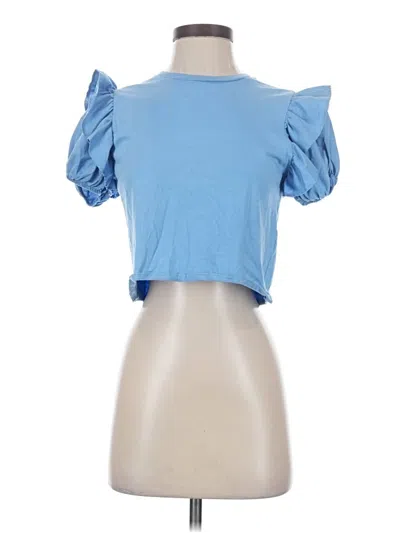 Pre-owned Zara Short Sleeve T-shirt In Blue