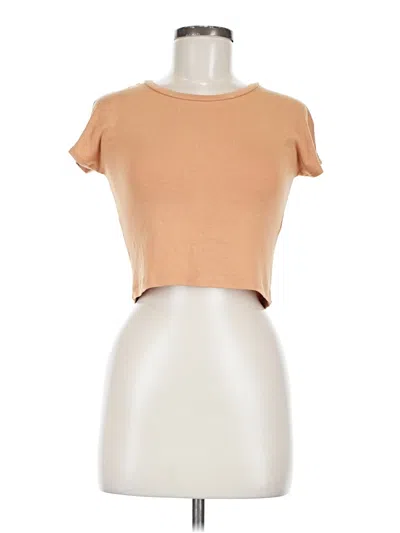 Pre-owned Zara Short Sleeve T-shirt In Brown