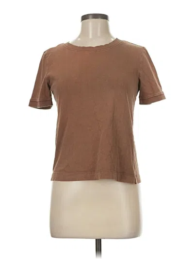 Pre-owned Zara Short Sleeve T-shirt In Brown