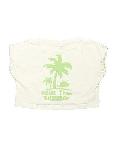 Pre-owned Zara Kids' Short Sleeve T-shirt In Ivory