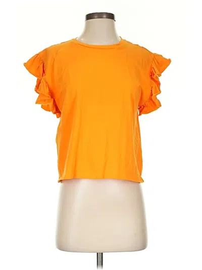 Pre-owned Zara Short Sleeve T-shirt In Orange