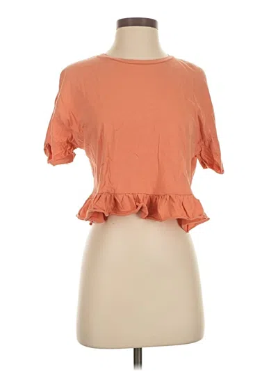 Pre-owned Zara Short Sleeve T-shirt In Orange