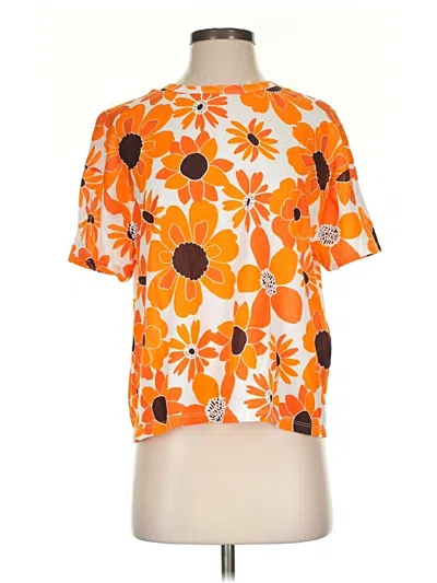 Pre-owned Zara Short Sleeve T-shirt In Orange