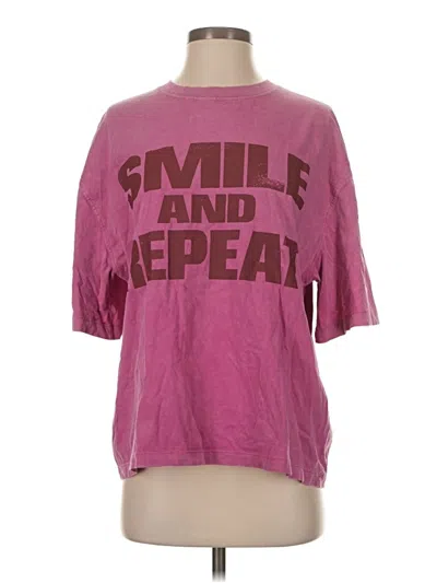 Pre-owned Zara Short Sleeve T-shirt In Pink