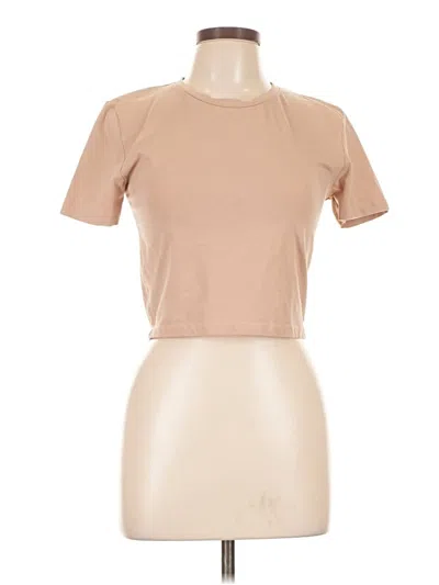 Pre-owned Zara Short Sleeve T-shirt In Tan