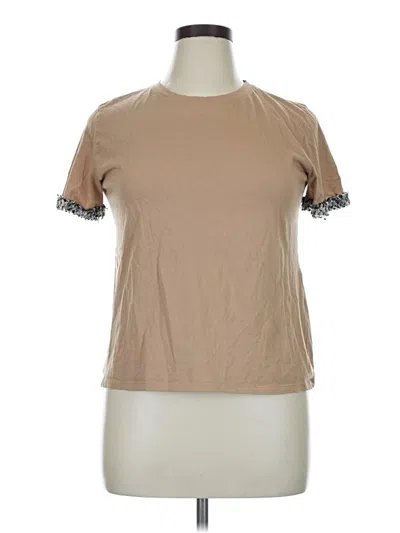 Pre-owned Zara Short Sleeve T-shirt In Tan