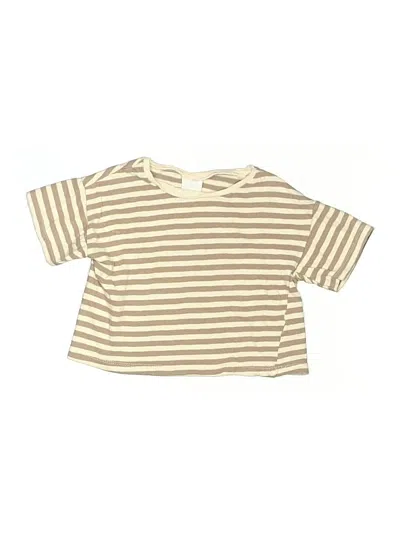 Pre-owned Zara Kids' Short Sleeve T-shirt In Tan