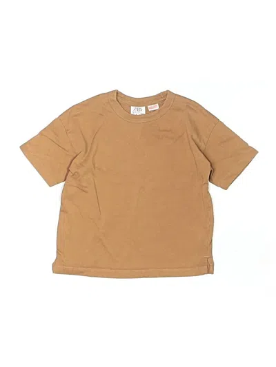 Pre-owned Zara Kids' Short Sleeve T-shirt In Tan