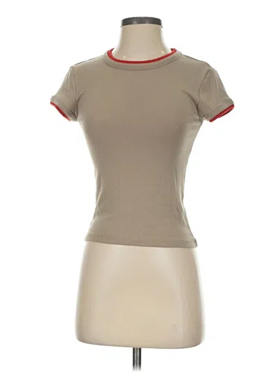 Pre-owned Zara Short Sleeve T-shirt In Tan