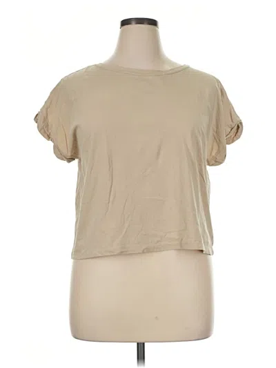 Pre-owned Zara Short Sleeve T-shirt In Tan