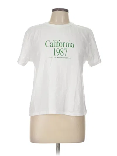 Pre-owned Zara Short Sleeve T-shirt In White