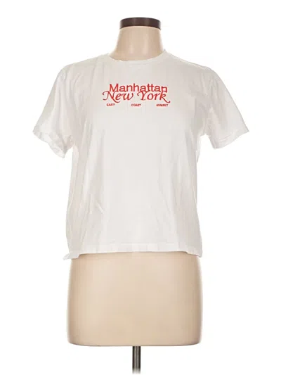 Pre-owned Zara Short Sleeve T-shirt In White