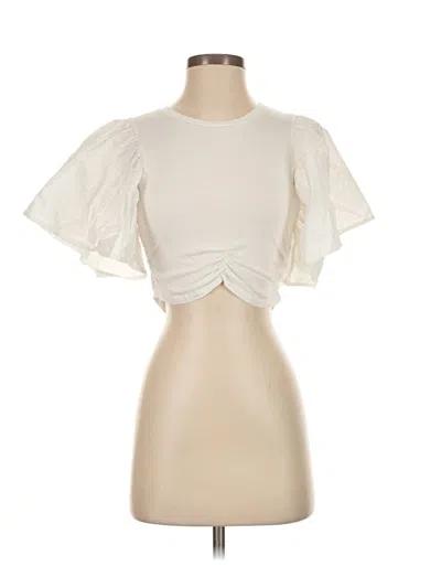 Pre-owned Zara Short Sleeve T-shirt In White