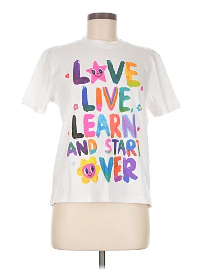 Pre-owned Zara Short Sleeve T-shirt In White