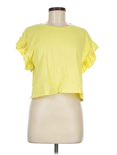 Pre-owned Zara Short Sleeve T-shirt In Yellow