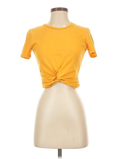 Pre-owned Zara Short Sleeve T-shirt In Yellow