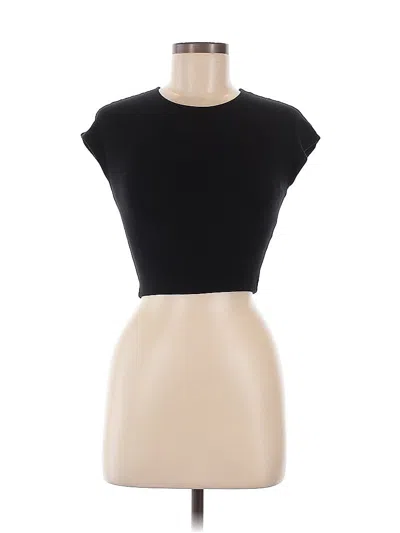 Pre-owned Zara Short Sleeve Turtleneck In Black