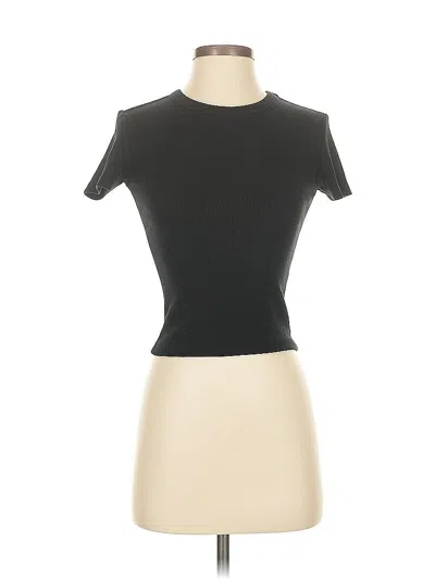 Pre-owned Zara Short Sleeve Turtleneck In Black