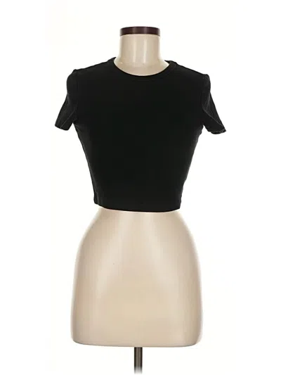 Pre-owned Zara Short Sleeve Turtleneck In Black
