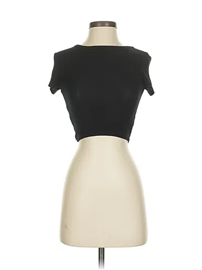 Pre-owned Zara Short Sleeve Turtleneck In Black