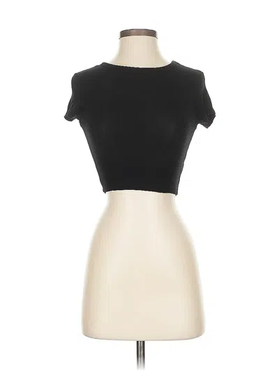 Pre-owned Zara Short Sleeve Turtleneck In Black