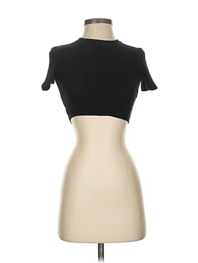 Pre-owned Zara Short Sleeve Turtleneck In Black