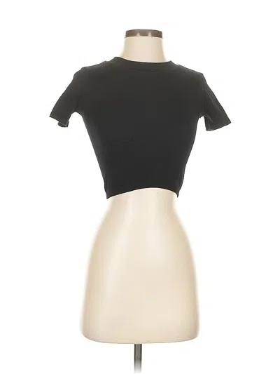 Pre-owned Zara Short Sleeve Turtleneck In Black