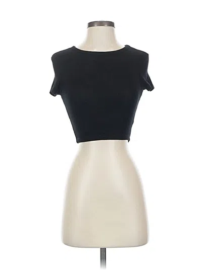 Pre-owned Zara Short Sleeve Turtleneck In Black