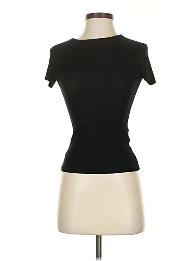 Pre-owned Zara Short Sleeve Turtleneck In Black