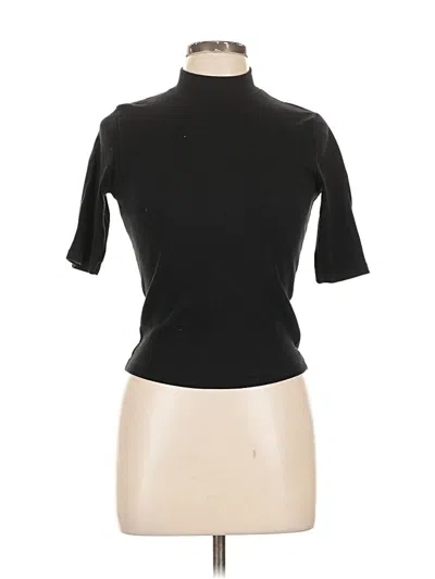 Pre-owned Zara Short Sleeve Turtleneck In Black