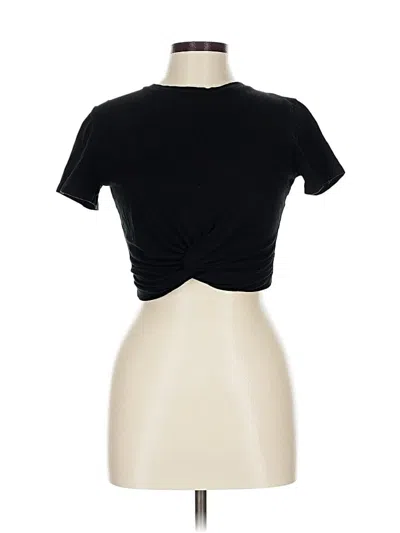Pre-owned Zara Short Sleeve Turtleneck In Black