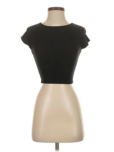 Pre-owned Zara Short Sleeve Turtleneck In Black