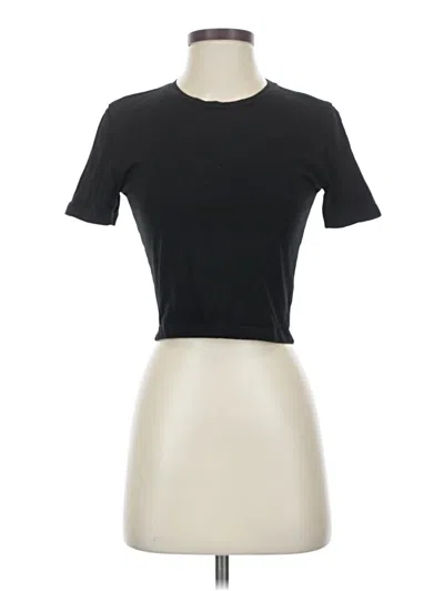 Pre-owned Zara Short Sleeve Turtleneck In Black