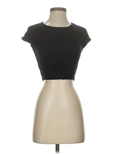 Pre-owned Zara Short Sleeve Turtleneck In Black
