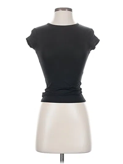 Pre-owned Zara Short Sleeve Turtleneck In Black