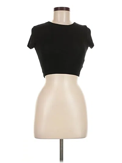 Pre-owned Zara Short Sleeve Turtleneck In Black