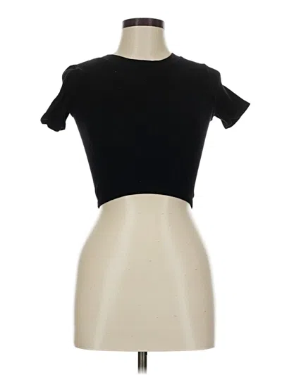 Pre-owned Zara Short Sleeve Turtleneck In Black