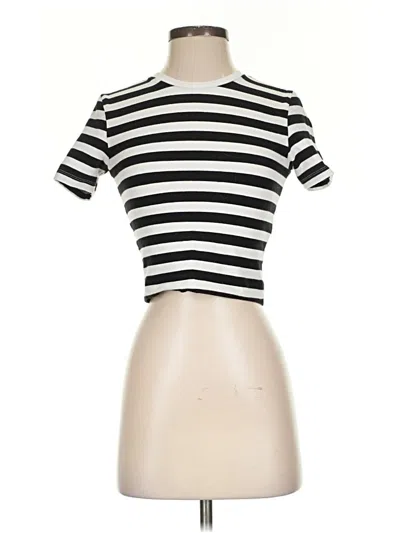 Pre-owned Zara Short Sleeve Turtleneck In Black