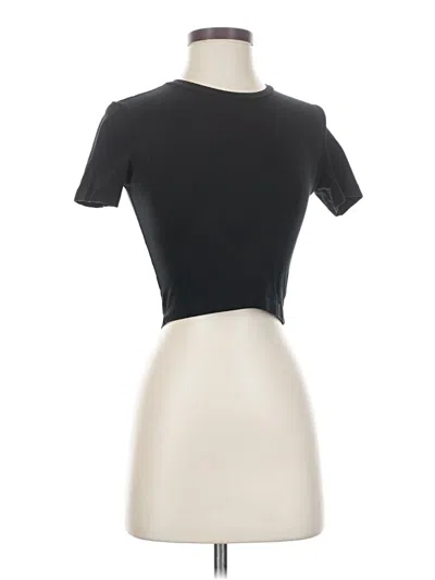 Pre-owned Zara Short Sleeve Turtleneck In Black