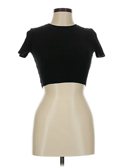 Pre-owned Zara Short Sleeve Turtleneck In Black