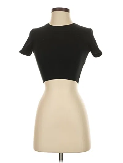 Pre-owned Zara Short Sleeve Turtleneck In Black