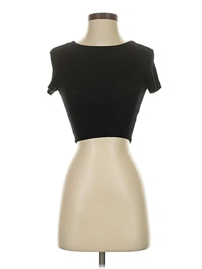 Pre-owned Zara Short Sleeve Turtleneck In Black