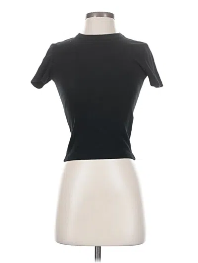 Pre-owned Zara Short Sleeve Turtleneck In Black