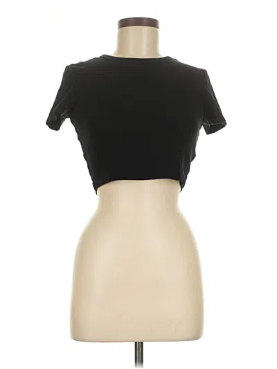Pre-owned Zara Short Sleeve Turtleneck In Black